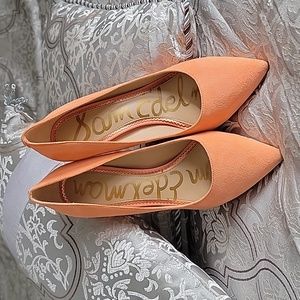 Sam Edleman Suede Hazel Pump in Melon 7.5